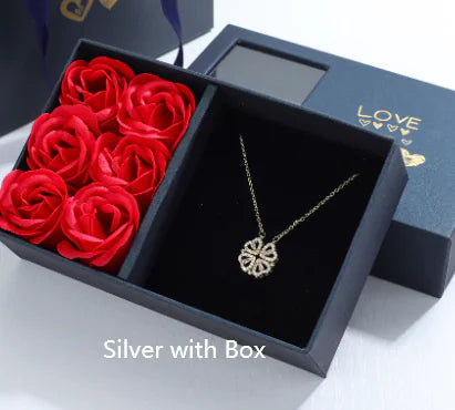 Four-Leaf Clover & Heart Necklace Gift Set